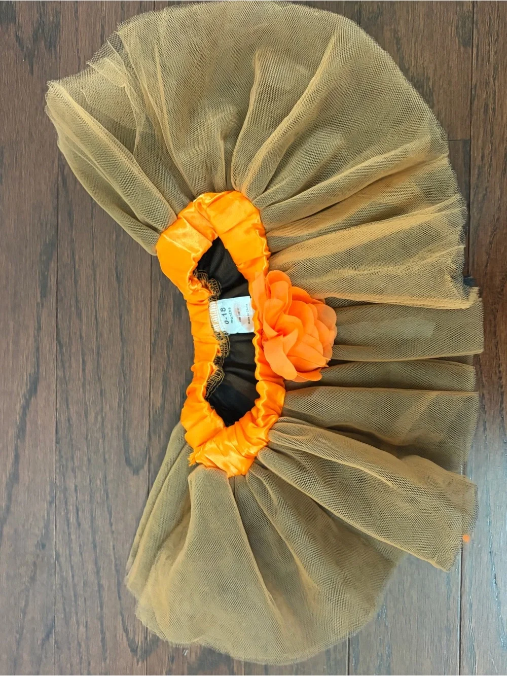 NWT Tulle Baby Halloween Tutu Headband with Orange Flower